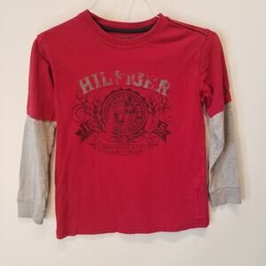 Tommy Hilfiger Red Boys T- Shirt Round‎ Neck Long Sleeve Comfortable Size M